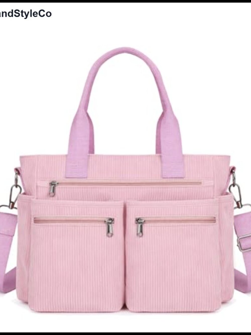 Corduroy Tote Bag Hobo Shoulder Crossbody Travel Purse with Multiple Pockets